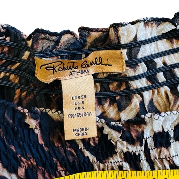 Roberto Cavalli X H&M 100% Silk Off Shoulder
Sheer Ruffle Leopard Print Dress - Picture 8 of 12